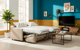 Divano con 2 letti singoli aperti