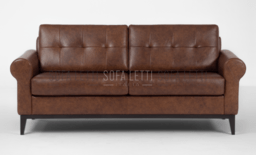 divano 3 posti con rivestimento in vera pelle  cat.5700 col. 5003 Brandy